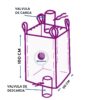 SUPER SACO 90x90x160 CM MOD. DOBLE VALVULA CAP. 1500 KG APROX.