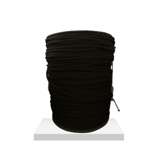 PIOLA DE POLIESTER NEGRA EN ROLLO CALIBRE 5 MM