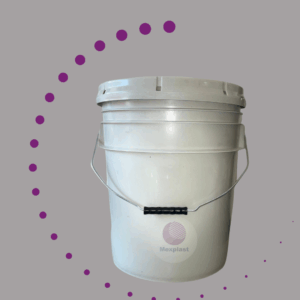 CUBETA PLASTICO 19 LTS. BLANCO OSTION CON TAPA LISA (RECICLADA)