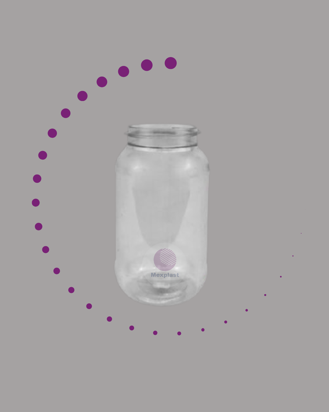 TARRO DE 500 GRS PET CRISTAL R-63 SIN TAPA