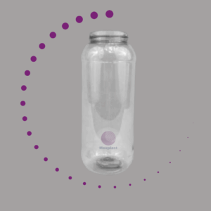 TARRO DE 1 KG PET CRISTAL LARGO R-63 SIN TAPA